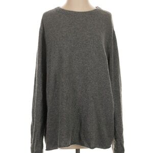 Reformation Boyfriend 100% Cashmere Oversized Charcoal Gray Crewneck Sweater
